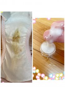 1日着用パンティとおまけのクリームケース入り愛液のセット