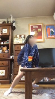 11月新作！浴衣で角オナ動画(完全顔出し♡)